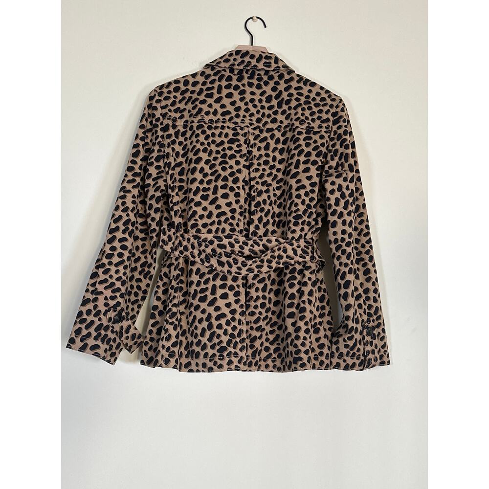 Ann Taylor Leopard Print Belted Jacket NWT Size 14 Tan Black Animal Print - Picture 5 of 14